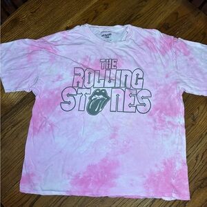 The Rolling Stones Pink Tie-Dye Short Sleeve Tee